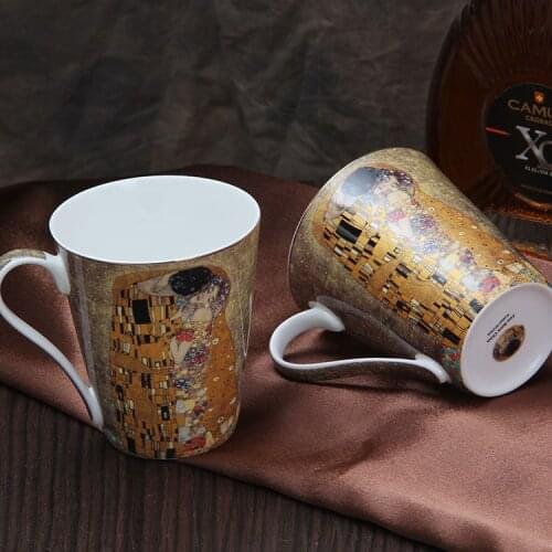 300ml Bone porcelain mug intimate lovers couple water mug European style ceramic milk mugs ceramic coffee mugs 1pcs