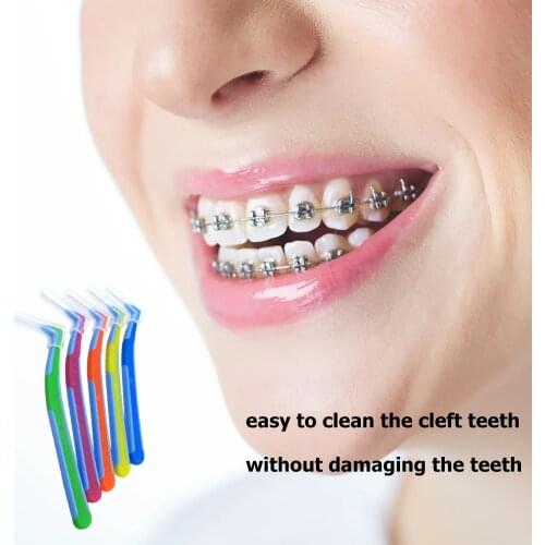 L Shape Gum Interdental Brushes Practical Tooth Cleaning Stick Set Adults for Home Caring Teeth Protection Supply