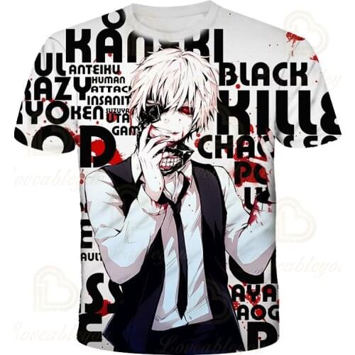 Summer Hot Sale Halloween Tokyo Ghoul 3D Printing T-shirt Horror Casual Funny T-shirt Men Women T Shirts