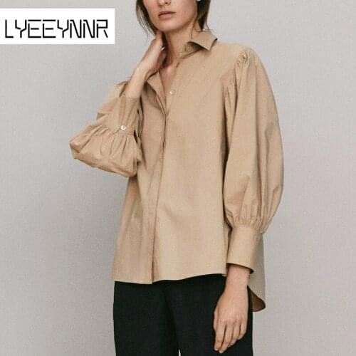 Женские хлопковые рубашки LYEEYNNR China At AliExpress