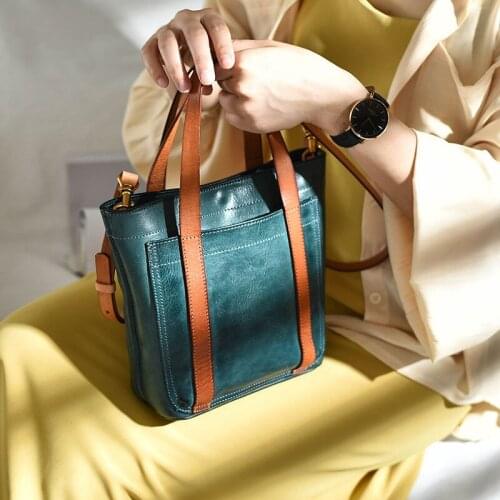 Fashion Luxury Natural Genuine Leather Ladies Handbags 2021 Casual Real Cowhide Weekend Party Womens Shoulder Crossbody Bags