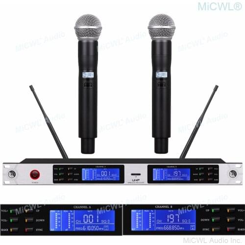 UHF 200 Channel ULXD Digital Wireless Stage Performance Dual SM58 Handheld Vocal Microphone System Karaoke Studio Voice Sets