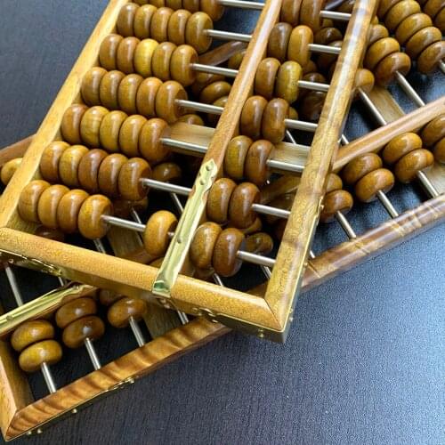 High quality solid wooden Abacus be made with Gold Phoebe SiChuan NanMu valuable decoration and business gift