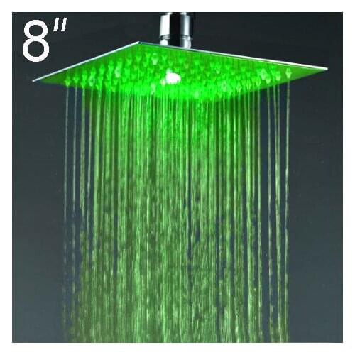 X15301 - Luxury 8 Inch Stainless Steel 3 Colors Led Light of Shower Head