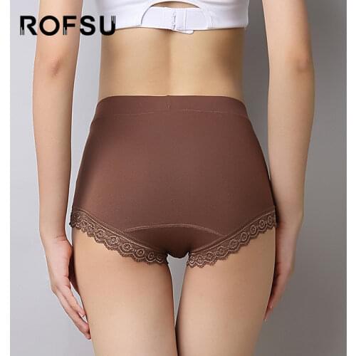 Modal Cotton Lace Womens Panties Plus Large Size High-Waist Middle-Aged Female Underwear Elastic Seamless Sexy Lingerie Briefs