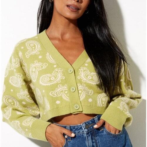 Fashion Casual Sweaters Flower Knit Short Cardigan Sweater Autumn O-neck Long Sleeve Y2k Outwear Tops Casual Women Clothe Winter