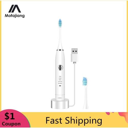Sonic Toothbrush Rechargeable Electric Tooth Brush 5 Mode Travel Polish Teeth Whitening 2 Brush Head Adult Gift Dental Care