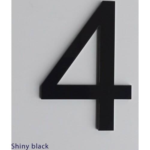 10cm Modern House Number Door Home Address Mailbox Numbers for House Number Digital Door Outdoor Sign 4 Inch. #0-9 Shiny black