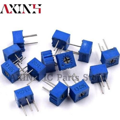 13Values*5pcs 3362P Component Package13 Common Resistance Values Each 5 Potentiometer Package 3362 Adjustable Resistance Package