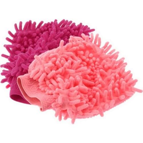 2 in 1 Ultrafine Fiber Chenille Microfiber Car Wash Glove Mitt Soft Mesh backing no scratch for Car Wash and Cleaning