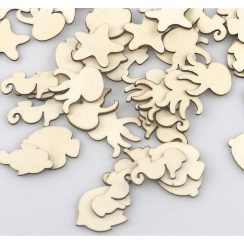 20 Pcs Wooden Embellishment Hollow Cutout Animal Shapes Crafts for Card Making Scrapbooking DIY Wood Art Wedding Decorations