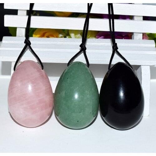 3pcs 40*25mm Jade Eggs For Exercise Natural Drilled Yoni Egg Set For Kegel Exercise Women Vaginal Pelvic Floor Massager