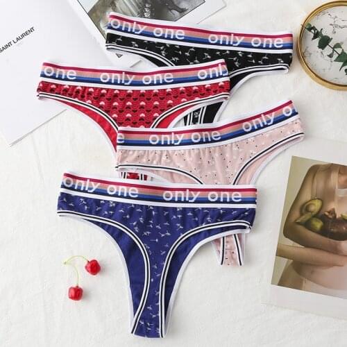 3Pcs Solid Ladies Women Panties Floral Embellishment Underwear G String Sexy Underpants Comfortable Thongs Breathable Briefs