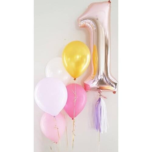 40inch Number 1 Foil Balloons Baby Shower Gold Silver Pink Digit Helium Balloon 1st Birthday Party Mickey Decor Supplies Ballon