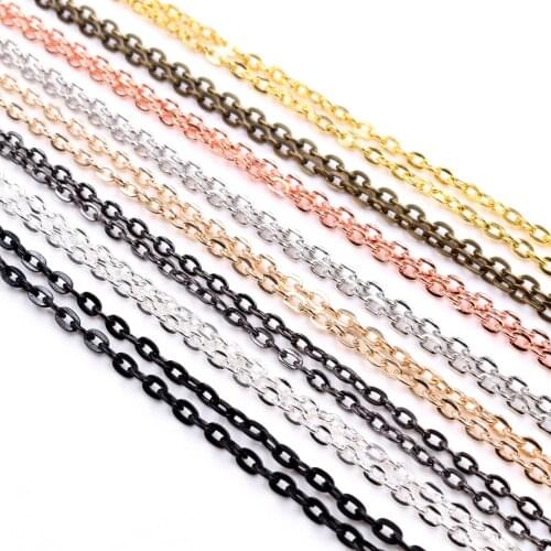 5pcs/lot 4*3mm Diameter 50 cm 70cm Length 8 Colors Plated Handmade Flattened Chain Necklace Connector For Charms Base and Tray