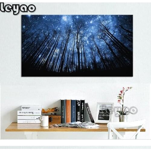 5d Diamond Embroidery Starry Sky Abstract Forest Tree Full Square Diamond Painting Landscape Cross Stitch Home Decor Handmade