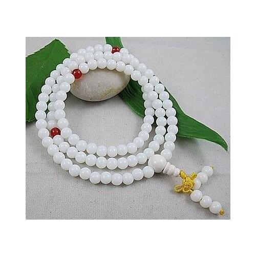6mm Tibetan Buddhism 108 ceramic Prayer Bead Mala Necklace