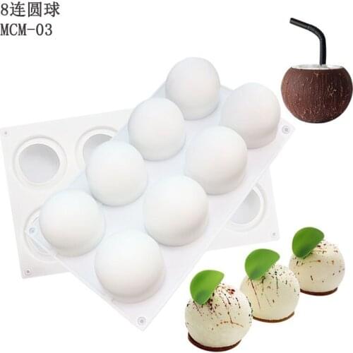 8 Holes Sphere Silicone Mold 3D spherical Mousse Cake Mold Dessert decoration mold Cake decoration tools Cake Tools MJ81313