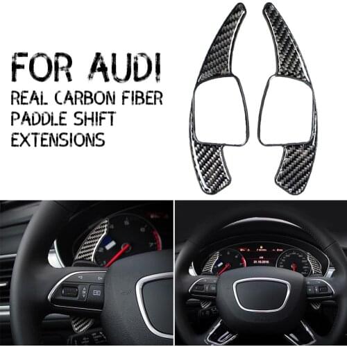 Car Paddle For Audi TT Q7 R8 A6 S4 Car Steering Wheel Extension Shifter Carbon Fiber Gear Shifter Car Interior Trim Cover NEW