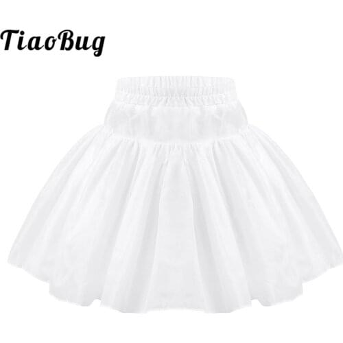 White Wedding Flower Girl Petticoats Above Knee Length Ball Gown Crinoline Underskirt Girls Prom Dress A-line Mesh Petticoat