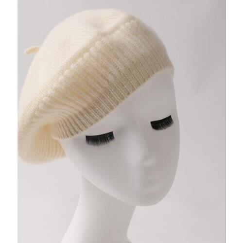 100%Cashmere Hat Women Beige Camel Pure Cashmere Beret Cap Natural Fabric Soft Warm Hats Girl Men Hot Selling Free Shipping