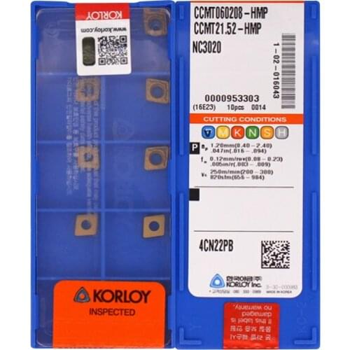 CCMT060208-HMP NC3020 100% KORLOY Original carbide insert with the best quality 10pcs/lot free shipping