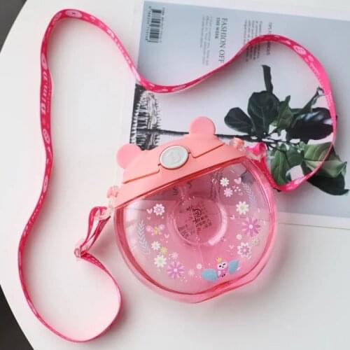 Spray Donut Kettle 500ML Large Capacity Crossbody Strap With Straw Easy to Carry Travel Water Cup Childrens Water Bottle