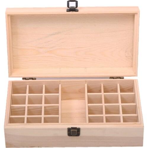 25 Slots Essential Oil Bottle Display Wooden Storage Box Container Organizer 10ml Oil Bottle Case Beauty store storage box