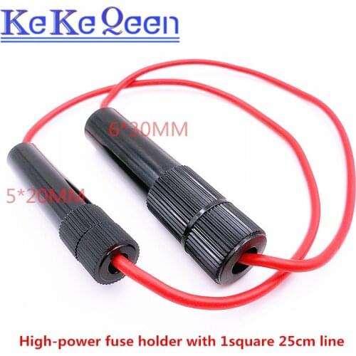 10pcs 5*20 mm 6*30 mm High-power fuse holder Bakelite Shell with High Temperature Resistance fuse holder with 1 square 25cm line