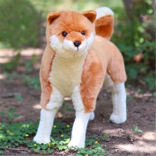 Fancytrader Simulated Animal Shiba Inu Plush Toy Big Stuffed Emulation Akita Dogs Doll 42cm X 43cm
