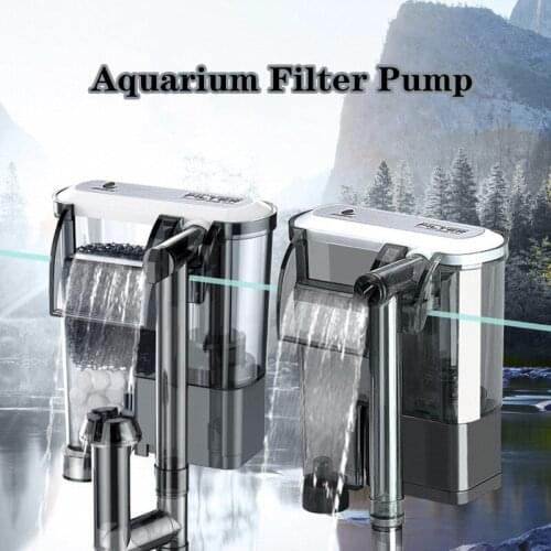 Aquarium Power Filter External Fish Tank Filter Waterfall Water Pump Silent Multi-Stage Filtration Sponge Filter Aquarium