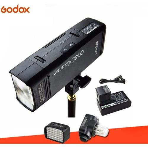 Godox AD200 TTL 2.4G HSS 1/8000s Pocket Flash Light Double Head 200Ws with 2900mAh Lithium Battery Strobe Flash for Canon Nikon