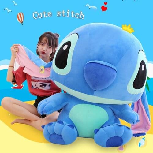 2021 New 75-120cm Disney Lilo&stitch Pink Blue Filled Plush Doll Pendant Toy Model Lovely Boy Girl Christmas Halloween Toy Gift