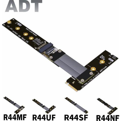 ADT-Link M.2 NVMe SSD Extension Cable Key M Right 90 Degrees PCIe3.0 x4 Full Speed, 32G/bps (Max.) For M.2 NVMe SSD