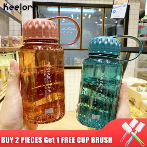 Keelorn 450ml 650ml Water Bottle High Quality Handle Space Plastic With Lid Outdoor Sport Thermal Portable Water Bottle