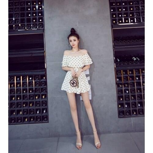 New summer Fashion casual sexy brand young girls female women ladies dot jumpsuits clothing