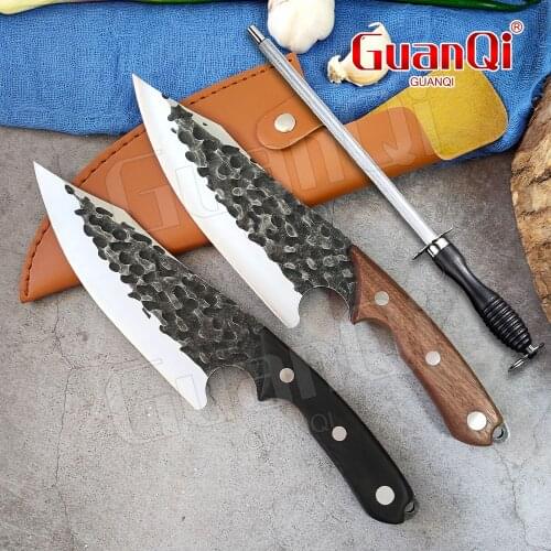 Handmade Forged Butcher Knife Fishing Knife Meat Cleaver Stainless Steel Kitchen Boning Knife Outdoor Camping Cooking Cutter