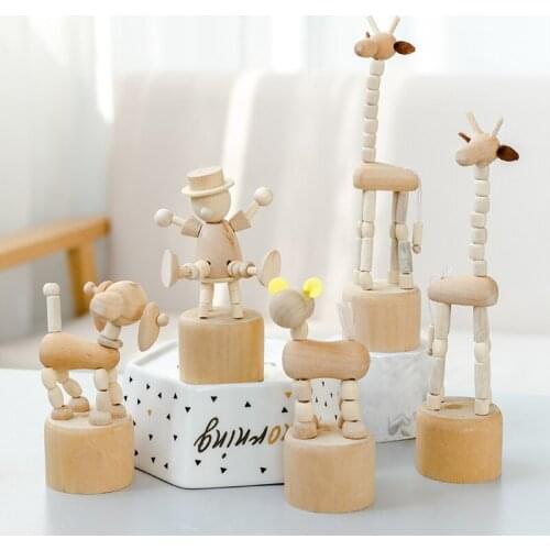 Creative Cool Wood Animal Ornaments CHILDRENS Room Decorations Tea Shop Fast Food Store Storage Shelf Fun Small Figurines