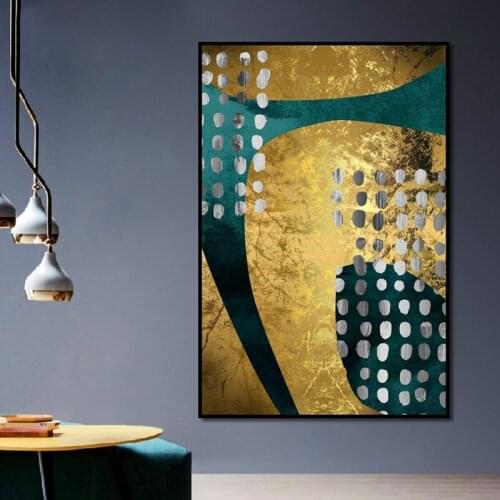 Light Luxury Style Poster Gold Stitching Block Canvas Painting Print Art Wall For Aisle Living Room Bedroom Home Decor