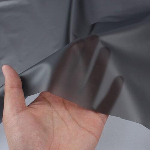 Frosted Matte Black TPU Fabric Waterproof Raincoat Creative Designers Vinyl Fabric 138cm Wide By Yard 0.2MM Thickness