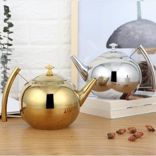 Fashion Thicker 304 Stainless Steel Water Kettle Tea Pot With Filter Hotel Coffee Pot Restaurant Induction Cooker Tea Kettle
