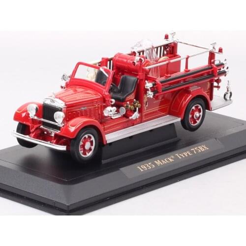 Yat Ming 1:43 Scale Classic 1935 Mack Type 75BX Fire Truck Vehicles Lorry Firefighter Diecast Auto Car Model Boys For Collection