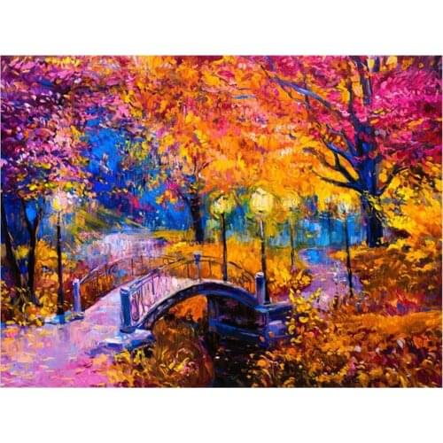 Landscape Natural DIY Cross Stitch 11CT Embroidery Kits Craft Needlework Set Cotton Thread Printed Canvas Home Room