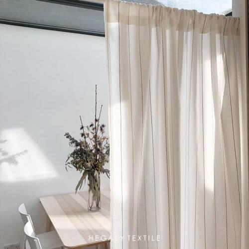 Yellow gray striped half curtain door curtain bed curtain partition fabric supplies home decoration door curtain