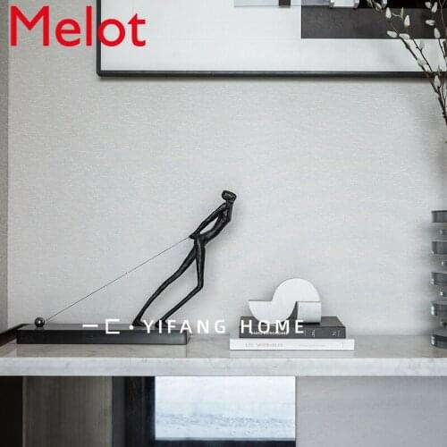 Simple Modern Creative Sports Figure Decoration Black Sculpture Home Living Room Bedroom Study High-End Decoration Home Decor