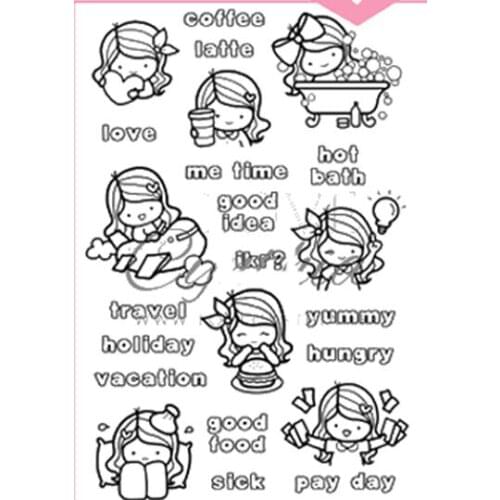 Girl Transparent Clear Silicone Stamp Seal DIY Scrapbooking photo Album A0603
