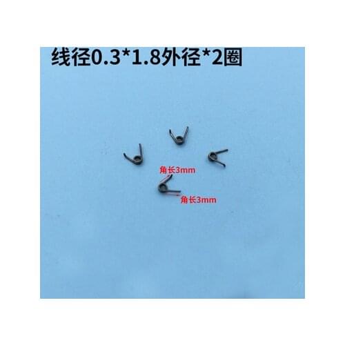 10Pcs 0.3mm wire diameter 1.8mm Outer diameter torsion spring small V-shaped springs 3mm Length 2 Turns