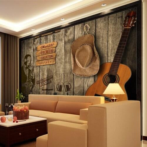Customized self-adhesive glass film with plastic retro window flower paper bathroom sliding door shower room guitar wood grain