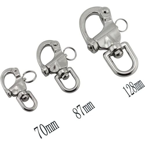 Stainless Steel SS316 Eye Swivel Snap Shackle Quick Release Marine Boat Anchor Chain Swivel Snap Hook 70mm 87mm 128mm