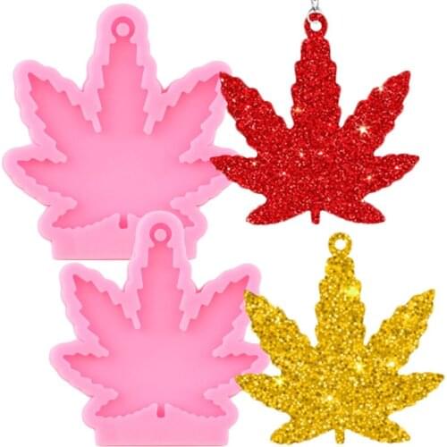 Maple Leaf Silicone Molds Leaves Keychain Molds Chocolate Candy Clay Moulds Christmas Cake Topper Fondant Cake Decorating Tools